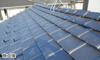 葺き替え工事 セメント瓦→平板瓦